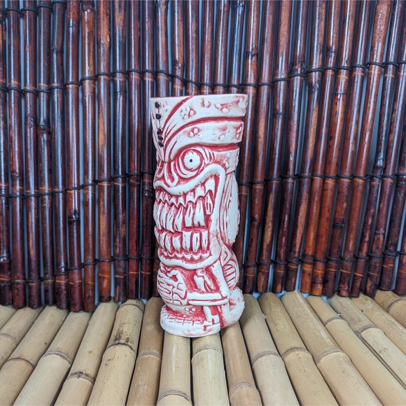Frankie's Tiki Room Red Coral Lava Letch II Tiki Mug Big Toe Tiki Farm - Picture 2 of 11